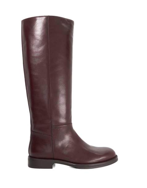 Dune London Tova knee high boots in burgundy - view 1