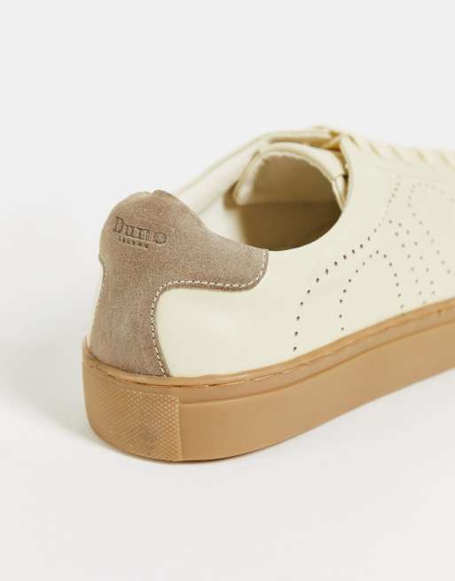 Dune white hot sale leather trainers