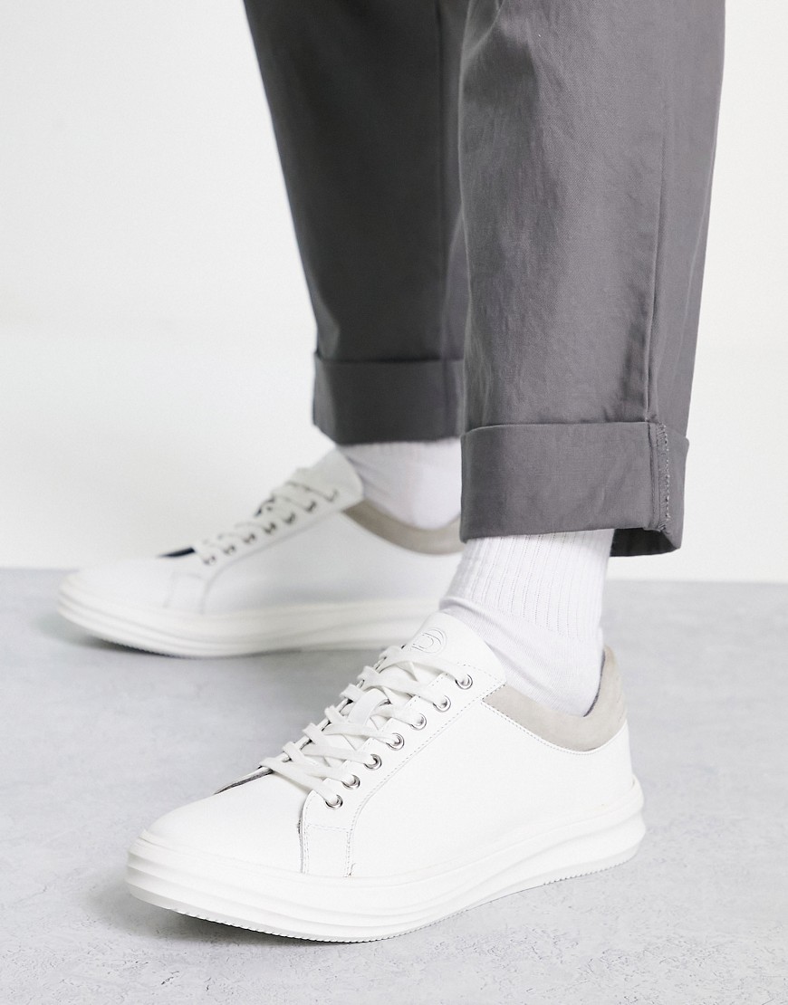 Dune London Trillin trainers in white/grey leather