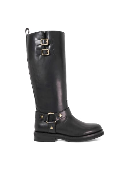 Dune London Truely knee high boots in black - view 1
