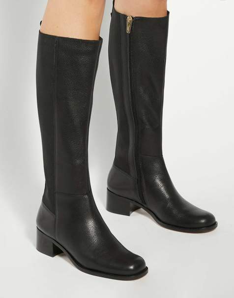 Dune London Turner knee high boots in black - view 1