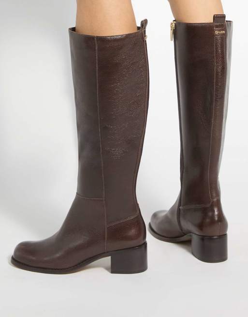 Dune London Turner knee high boots in brown, 3 of 4