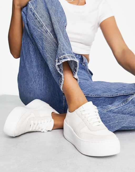 Dune – London – Vitmixade sneakers med platåsula , 2 av 4
