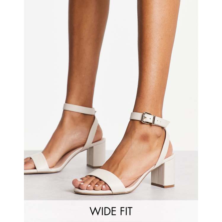 Cream heels store with ankle strap