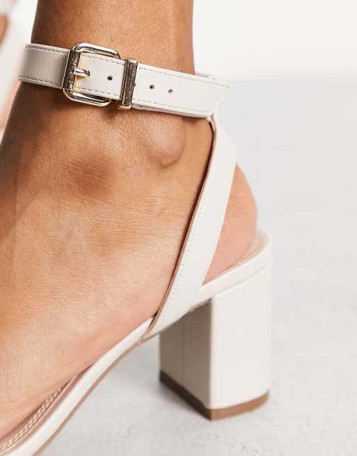 Block heel cream store sandals