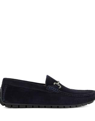  Wide fit brackon moccasins in navy
