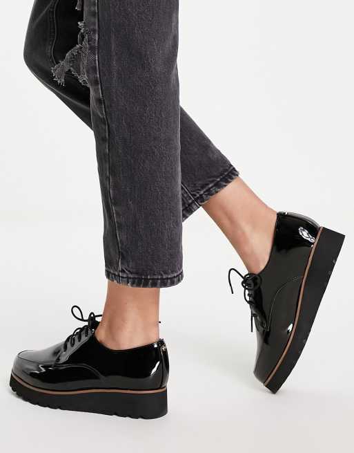 Chaussures Bianco Verni Velours Noir - Pointure 38 (UK 5), Plateforme 4cm, Neuf Avec Boîte