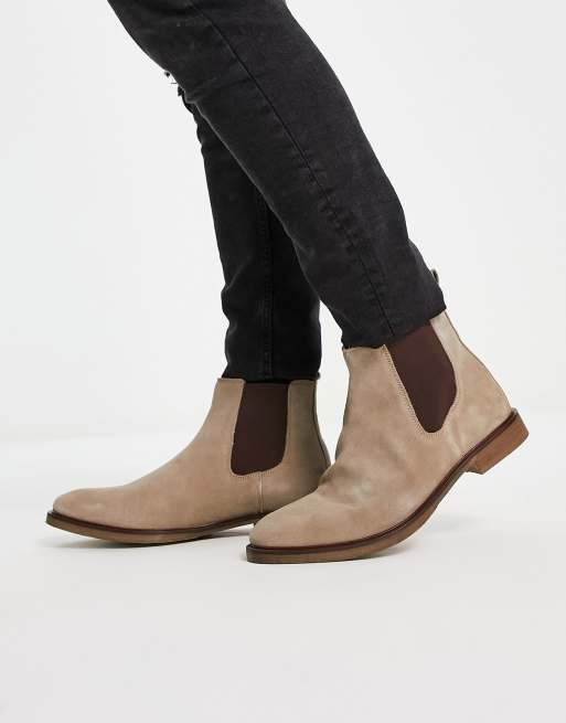 Mens chelsea shop boots taupe