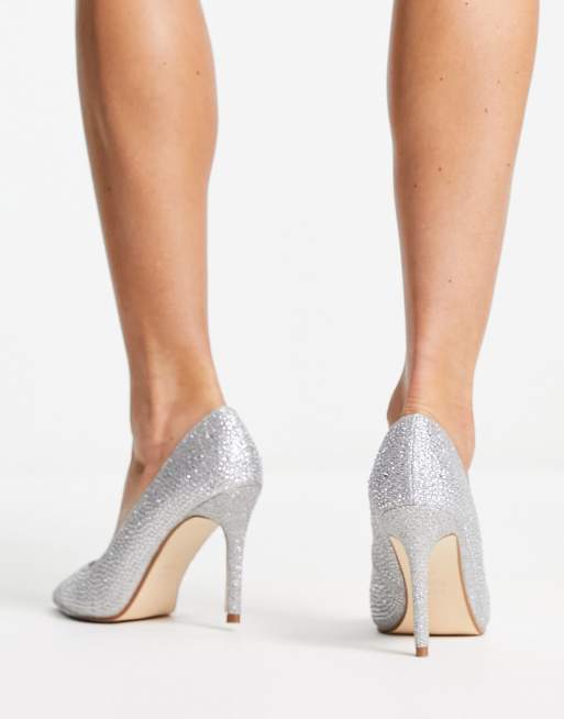 Grey embellished clearance heels