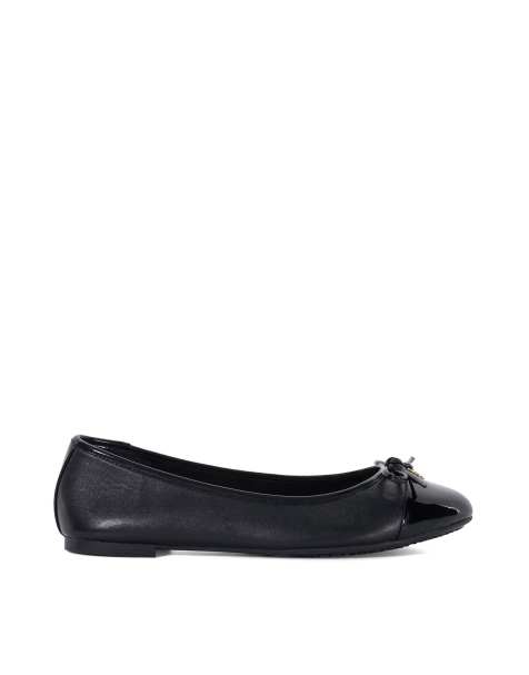 Dune London wide fit hallo ballet pumps shoe in black - view 1