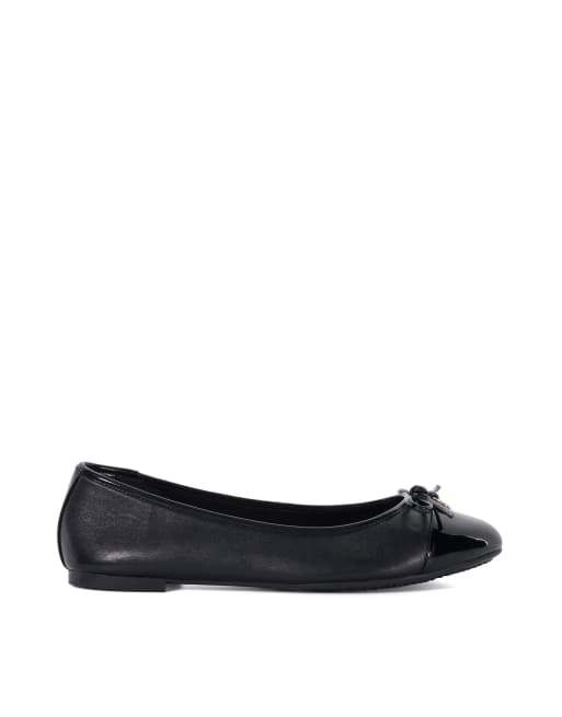 Dune London wide fit hallo ballet pumps shoe in black