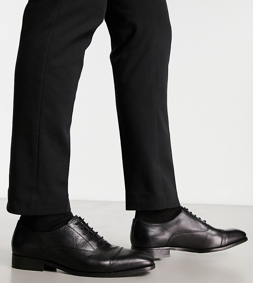 Dune London Wide Fit Lace Up Oxford Shoes In Black