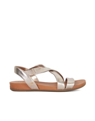  Wide fit landies sandals in gold