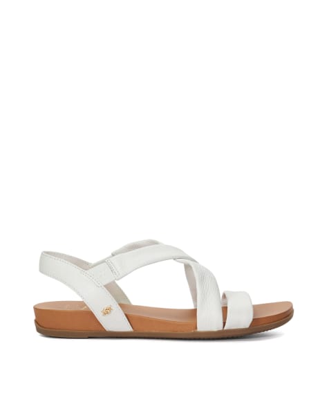 Dune London Wide fit landies sandals in white - view 1