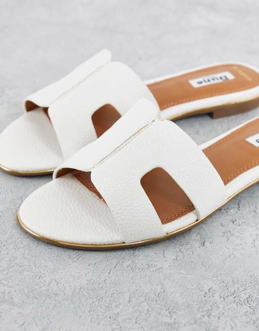 Dune store white sandals