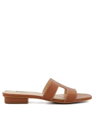 Dune London wide fit loupe sandals in tan