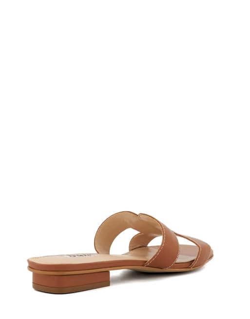 Dune London wide fit loupe sandals in tan, 2 of 4