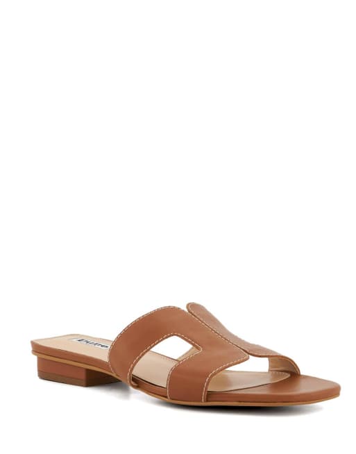 Dune London wide fit loupe sandals in tan, 4 of 4