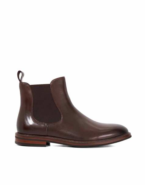 Dune London Wide fit maisen wf chelsea boots in brown - view 1
