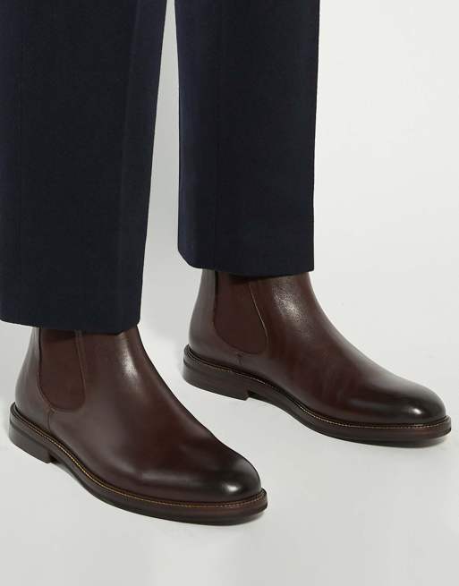 Dune London Wide fit maisen wf chelsea boots in brown, 3 of 4
