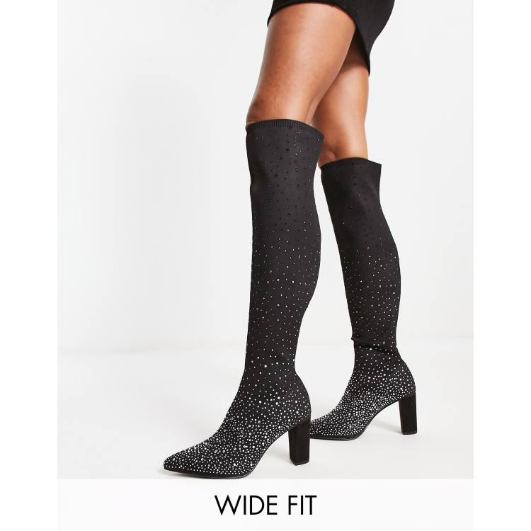 Dune wide fit knee high boots sale