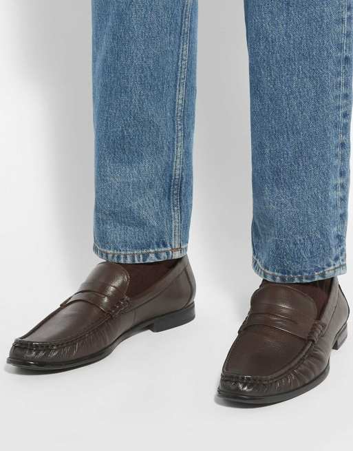 Dune London Wide fit sammi wf loafers in brown, 2 of 4