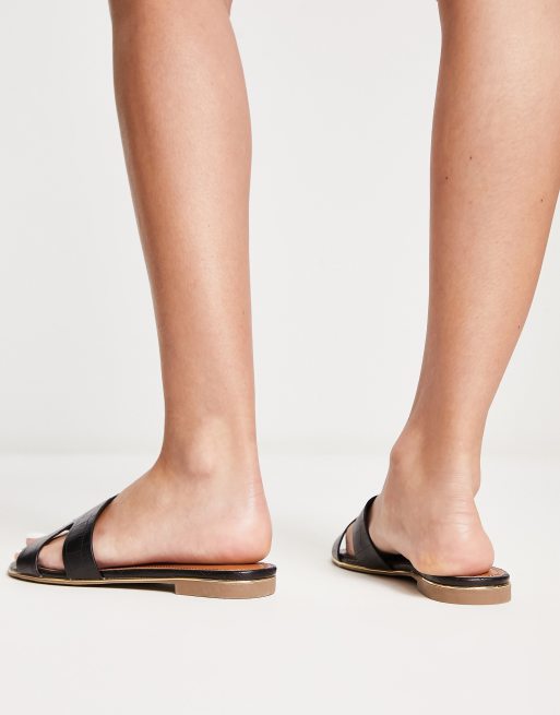 Dune London Wide Fit - Sandali bassi neri con design avvolgente, 2 di 4