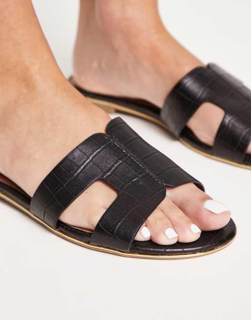 Dune London Wide Fit - Sandali bassi neri con design avvolgente, 3 di 4