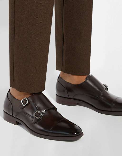 Dune London Wide fit satchin 2 wf derby shoes in dark brown, 3 of 4