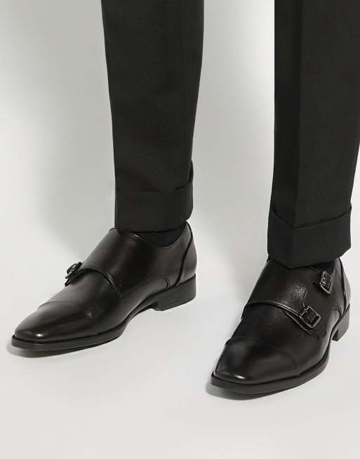 Dune London Wide fit satchin wf derby shoes in black, 3 of 4