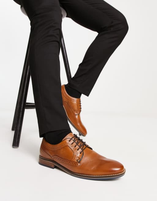 Dune London Wide Fit – Schnürschuhe im Budapester-Stil in Braun, weite Passform, 4 von 4