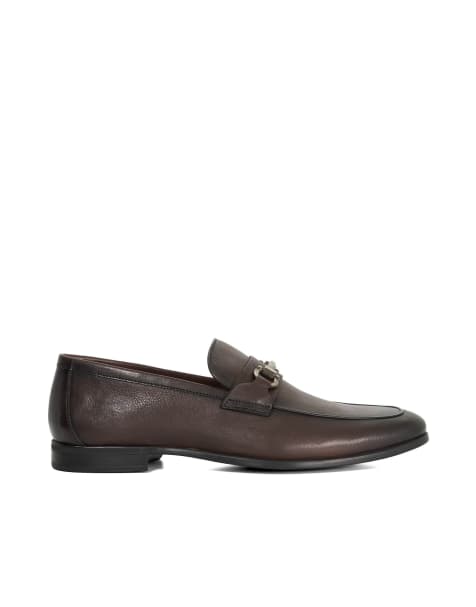 Dune London Wide fit seymore wf loafers in brown - view 1