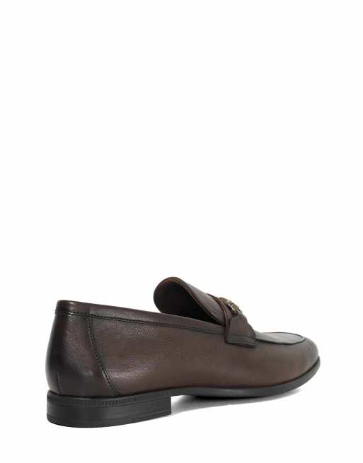 Dune London Wide fit seymore wf loafers in brown, 2 of 4