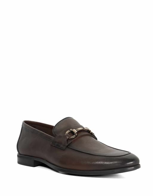 Dune London Wide fit seymore wf loafers in brown, 4 of 4