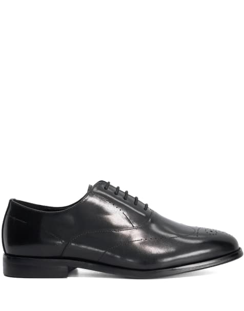 Dune London Wide fit shaay brogues in black - view 1