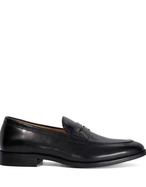 Dune London Wide fit skylers loafers in black - view 1
