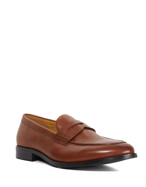 Dune London Wide fit skylers loafers in tan, 3 of 4