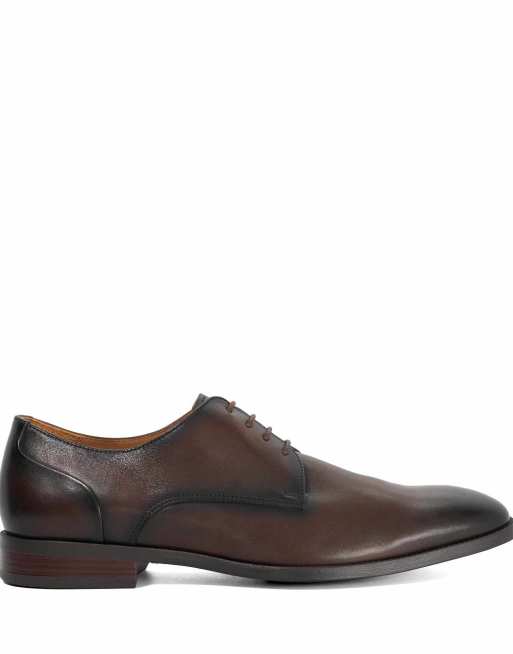 Dune London Wide fit sole wf derby shoes in brown, 3 of 4