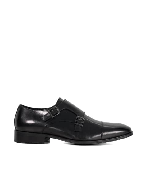 Dune London Wide fit solutions wf monk shoes in black - view 1