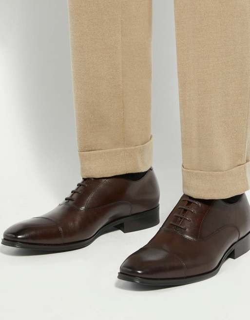 Dune London Wide fit solver oxford shoes in brown, 3 of 4