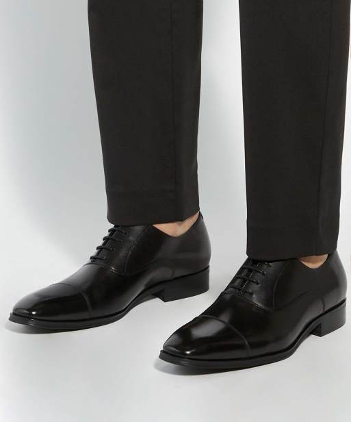 Dune London Wide fit solver wf oxford shoes in black, 3 of 4