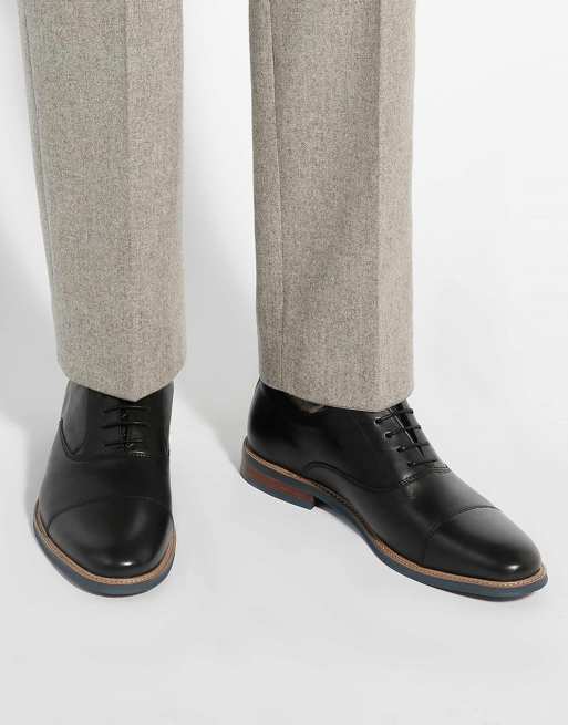 Dune London Wide fit stanlakes wf lace up shoes in black, 3 of 4