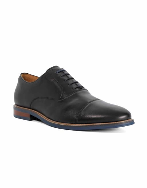 Dune London Wide fit stanlakes wf lace up shoes in black, 4 of 4