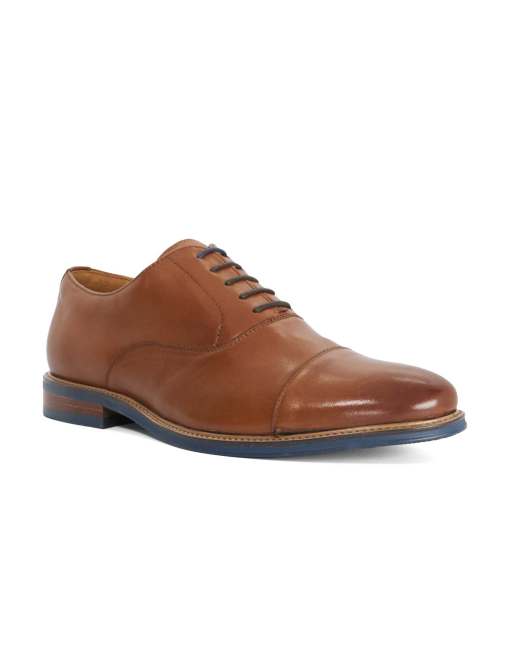 Dune London Wide fit stanlakes wf lace up shoes in tan, 3 of 4