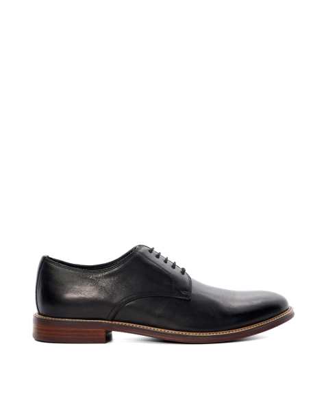 Dune London wide fit stanley brogues in black - view 1