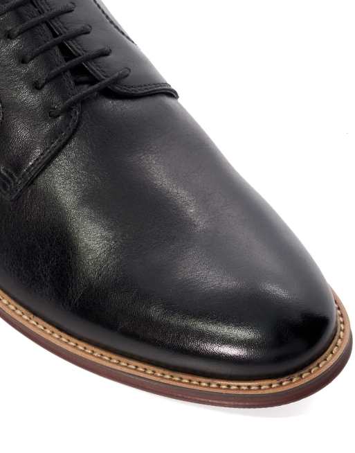 Dune London wide fit stanley brogues in black, 3 of 4