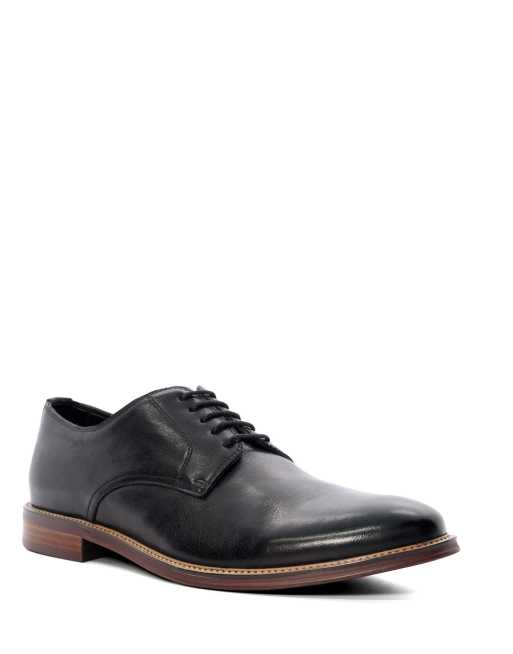 Dune London wide fit stanley brogues in black