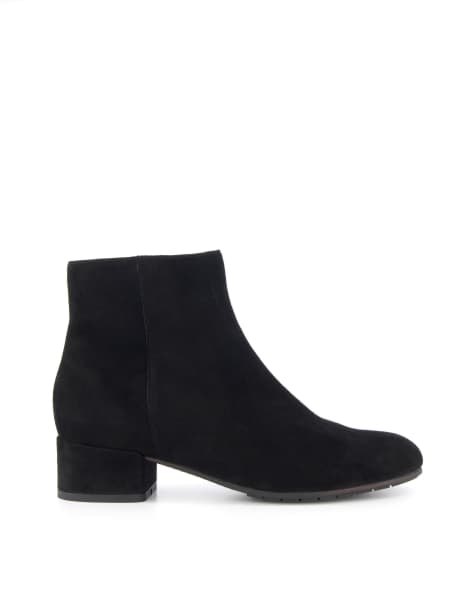 Dune London wide fit suede pippie low boots shoe in black - view 1