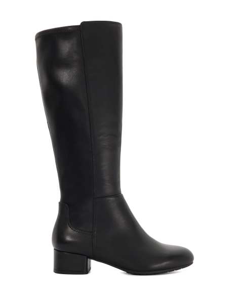 Dune London wide fit tayla boot shoe in black - view 1