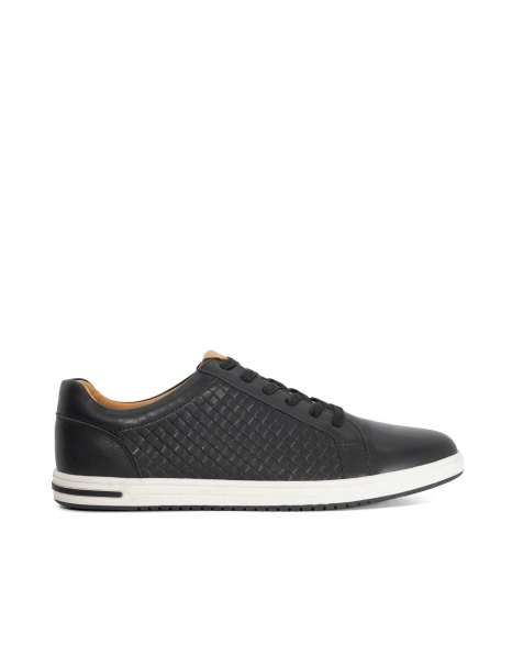 Dune London Wide fit tezzy weave wf trainers in black - view 1